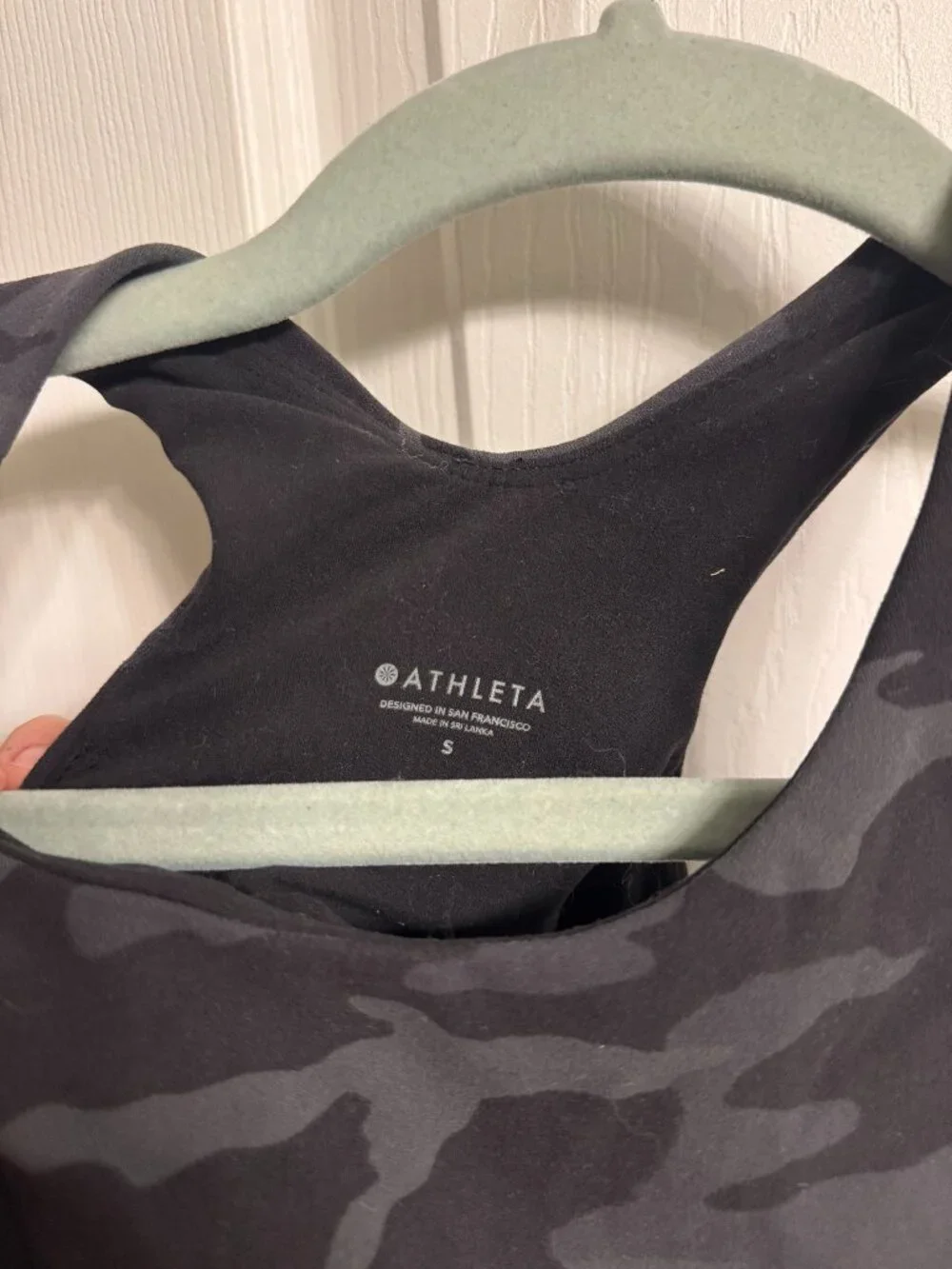 Athleta Conscious Crop longline sports bra camo print size small